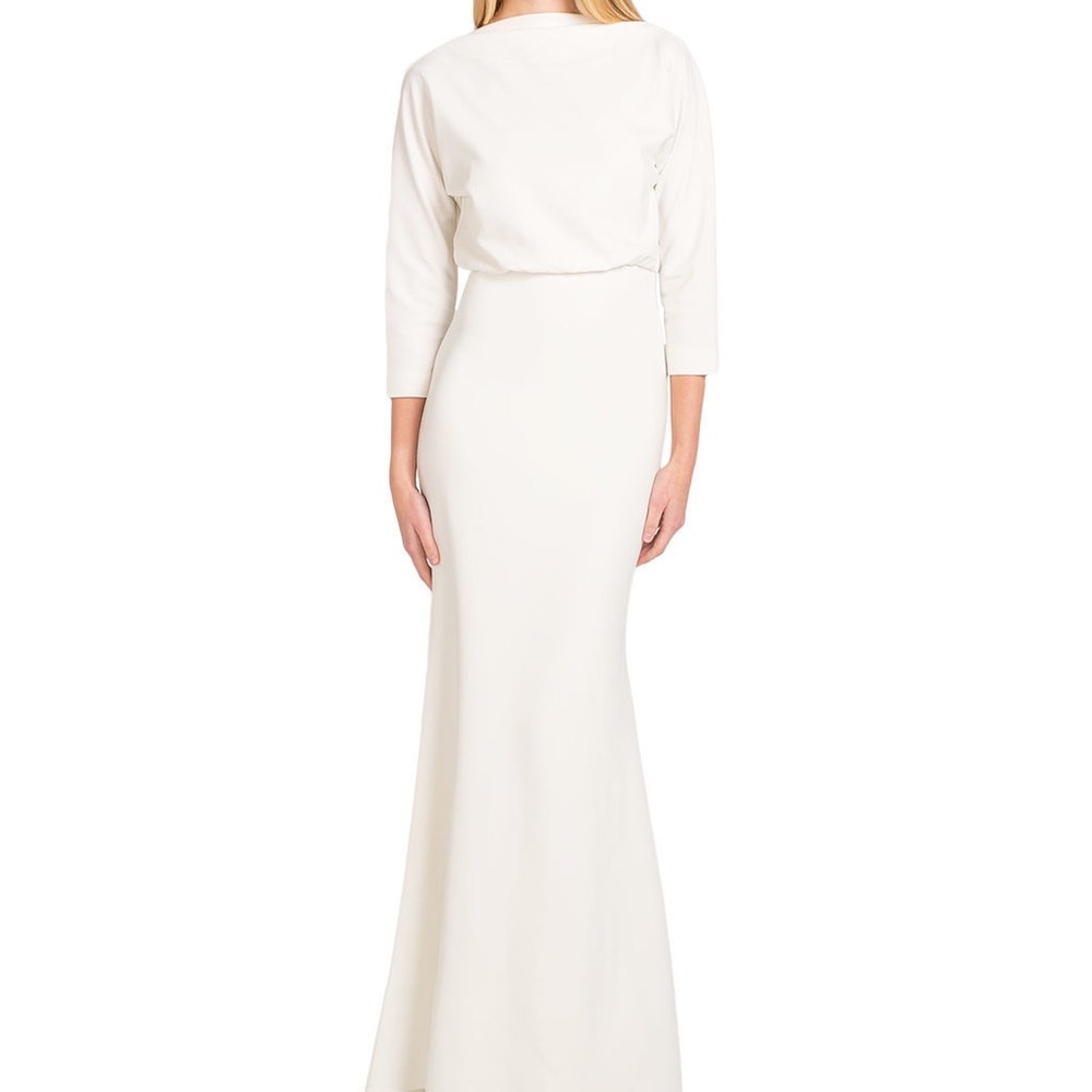 NWT Wedding Dress 🤍 Badgley Mischka Ivory Stretch Faille – Size 2 – Retail $550